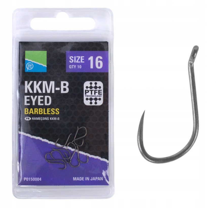 Preston haczyki Kkm-b Barbless Eyed #12 10 sztuk