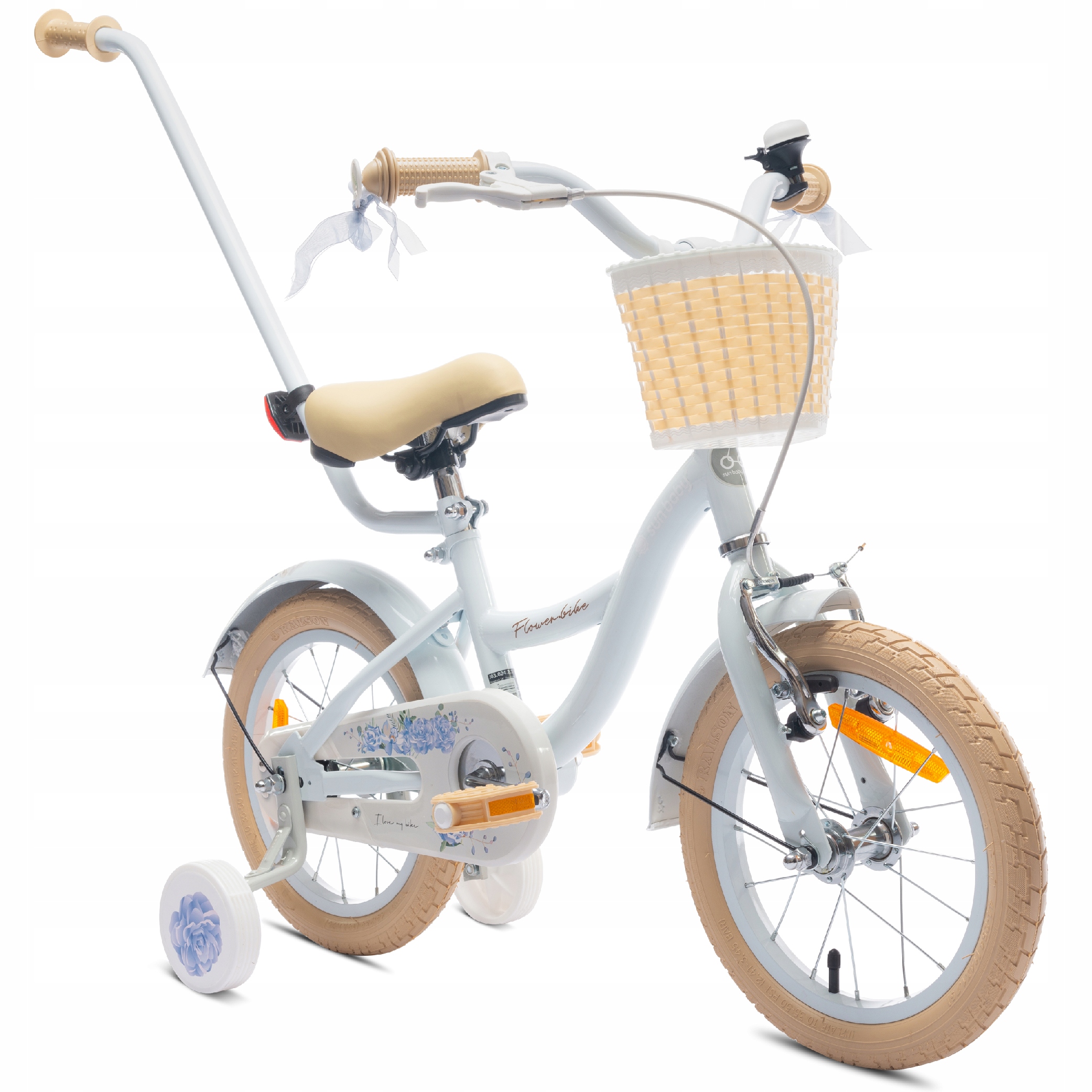 Rower dziecięcy SUN BABY Flower 14 cali dla dziewczynki Niebieski ...