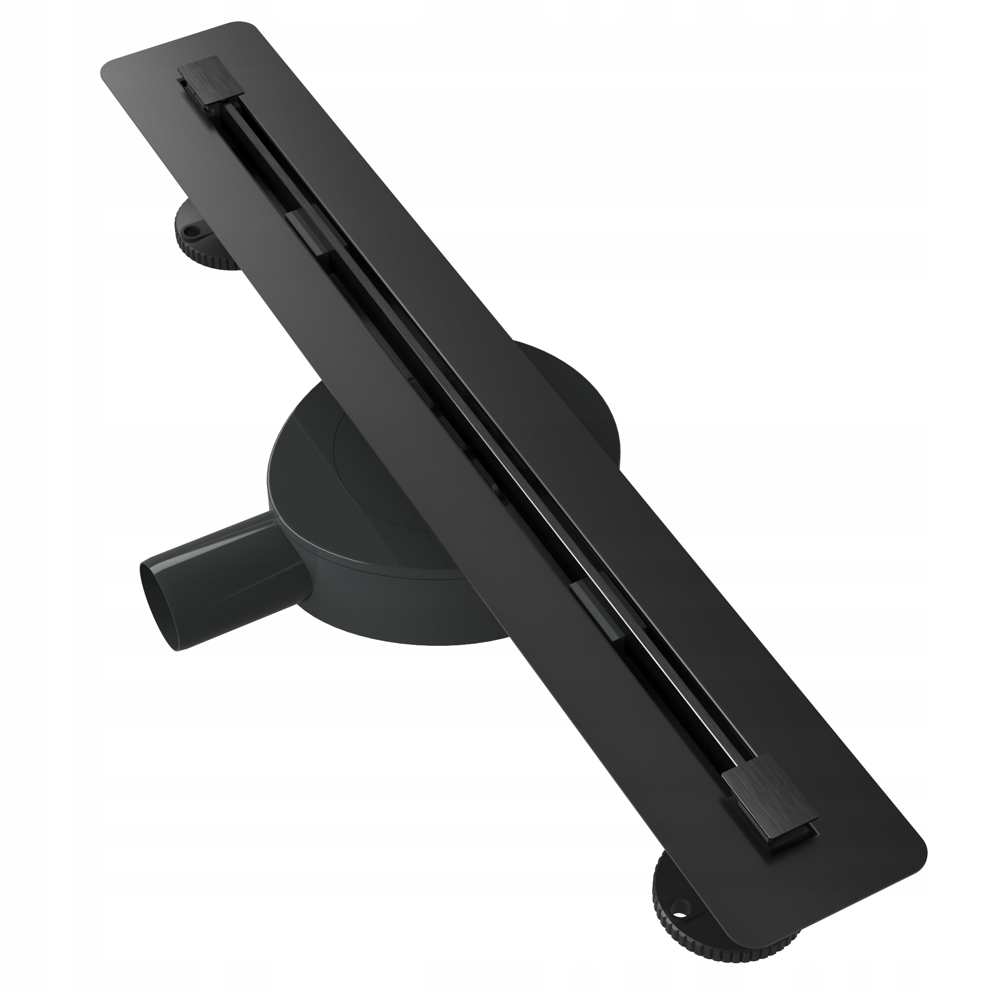 Lineárny Odtok Pod Dlažbu Čierny 50 cm Oceľ Sifón Sprchová Vanička Luno