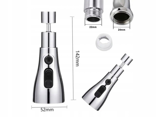 PRZEDŁUŻACZ KRANU KUCHENNEGO AERATOR PERLATOR ADAPTER DO KRANU SREBRNY Marka bez marki