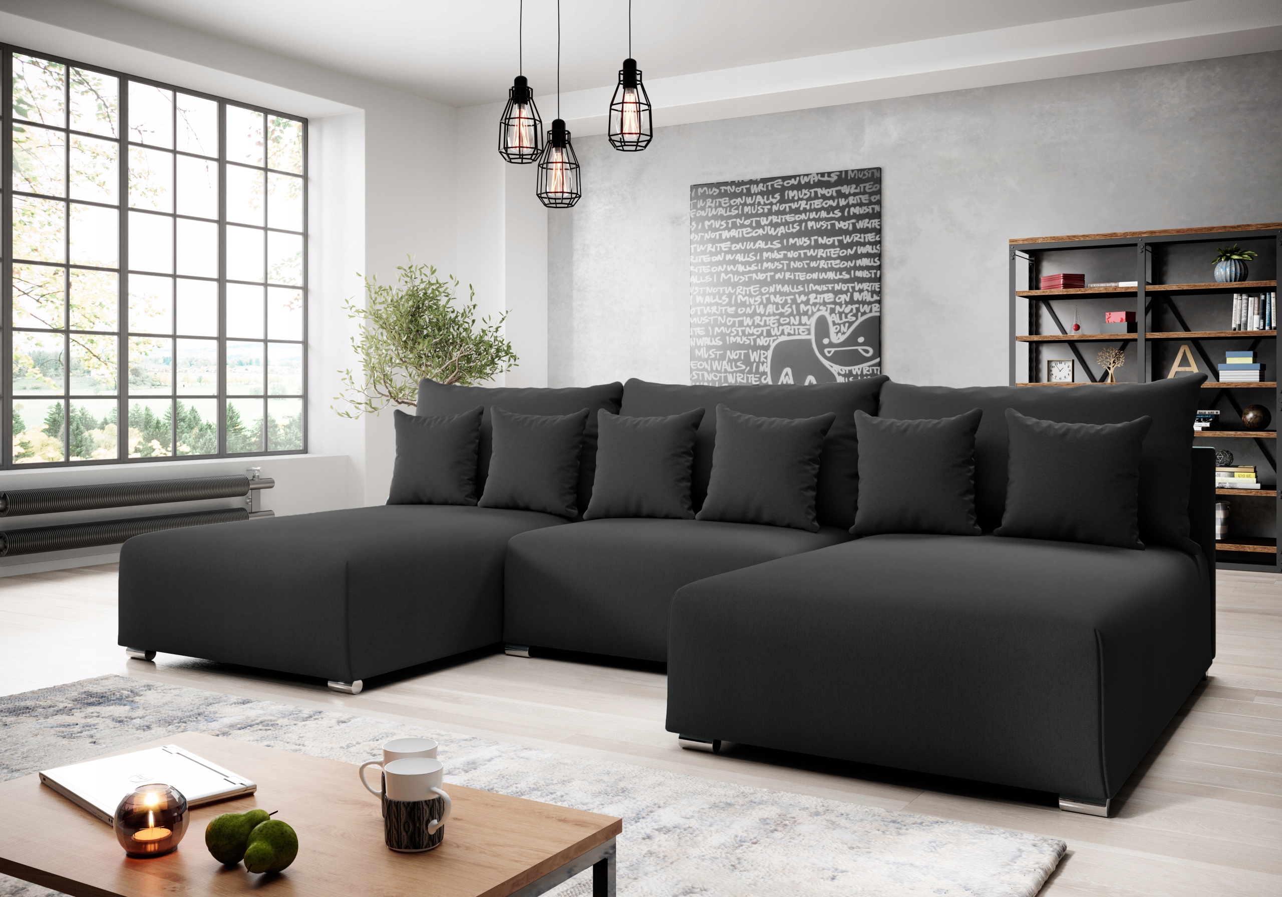 Rich U podkova rohová sedací souprava rohová sedačka funkce nádoba