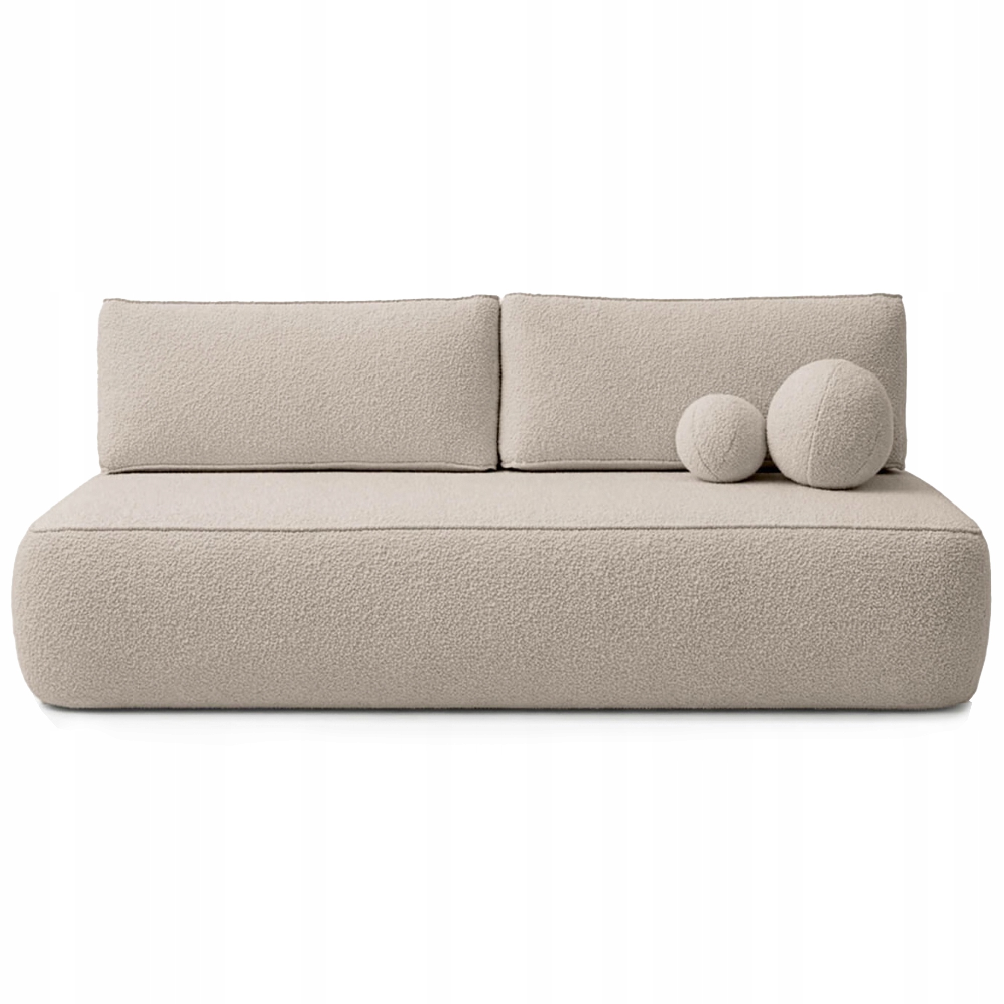 Kanapa Rozkładana z Funkcją Spania Sofa Do Salonu Dwuosobowa Beżowa Arveto