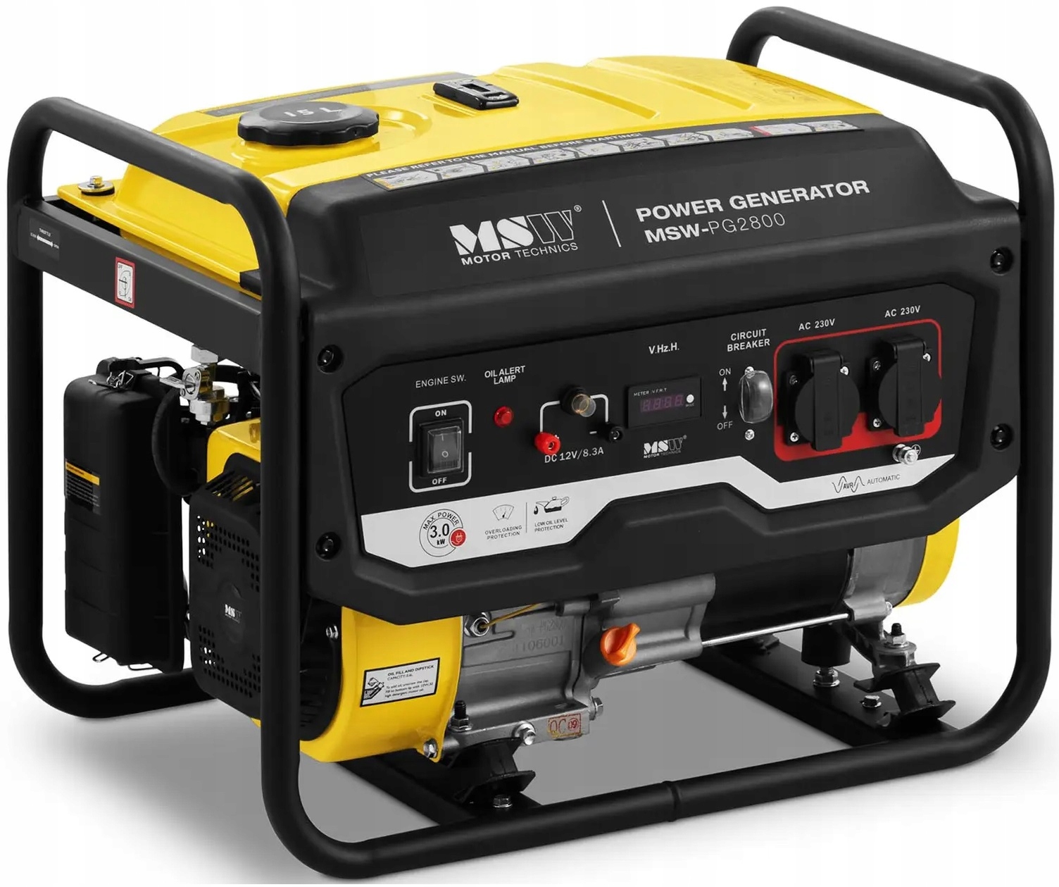 Agregat prądotwórczy benzynowy 2800W 230V AVR 15L MSW MSW-PG2800 10061612