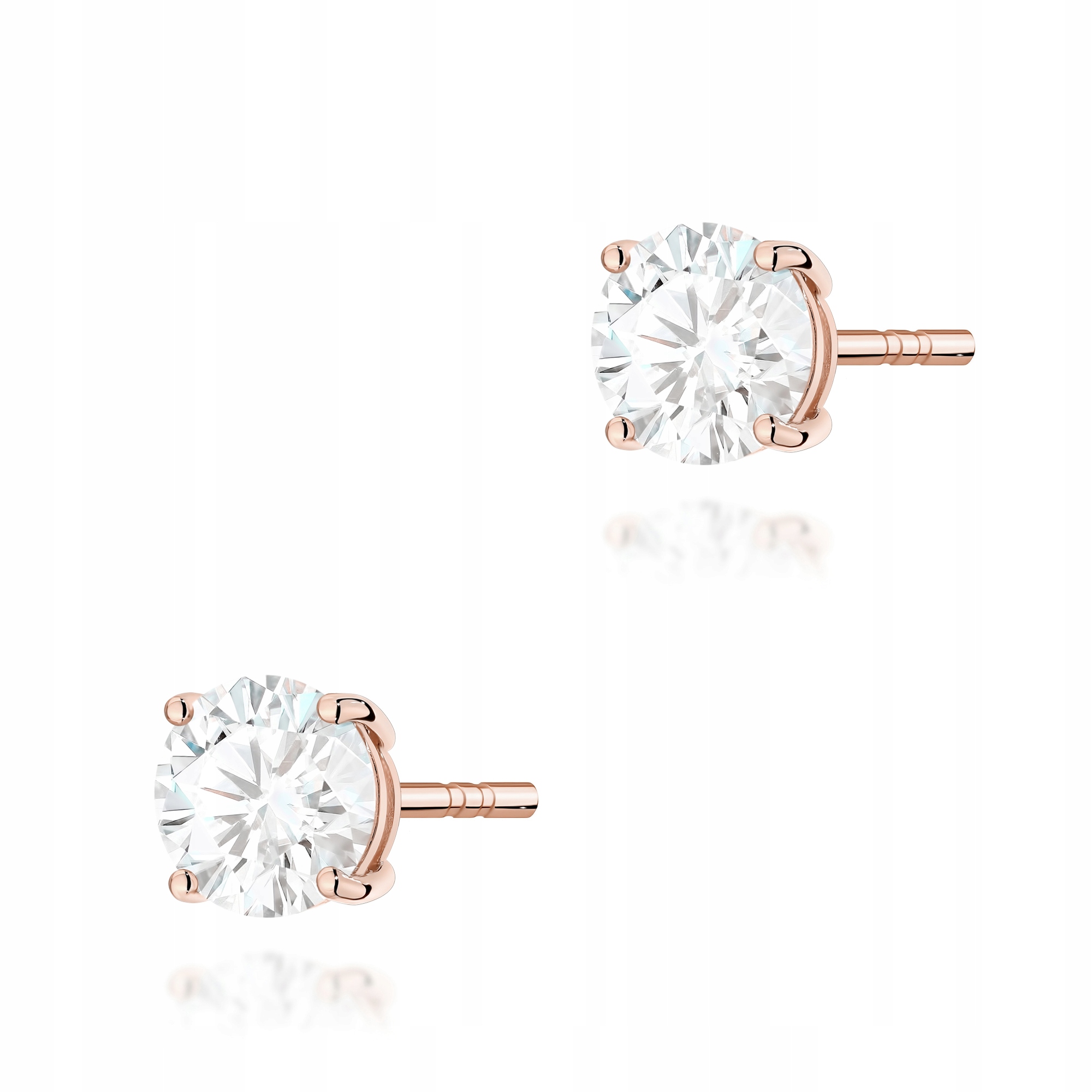 Zlaté náušnice 585 diamant lab růžové zlato luxusní dámské elegantní