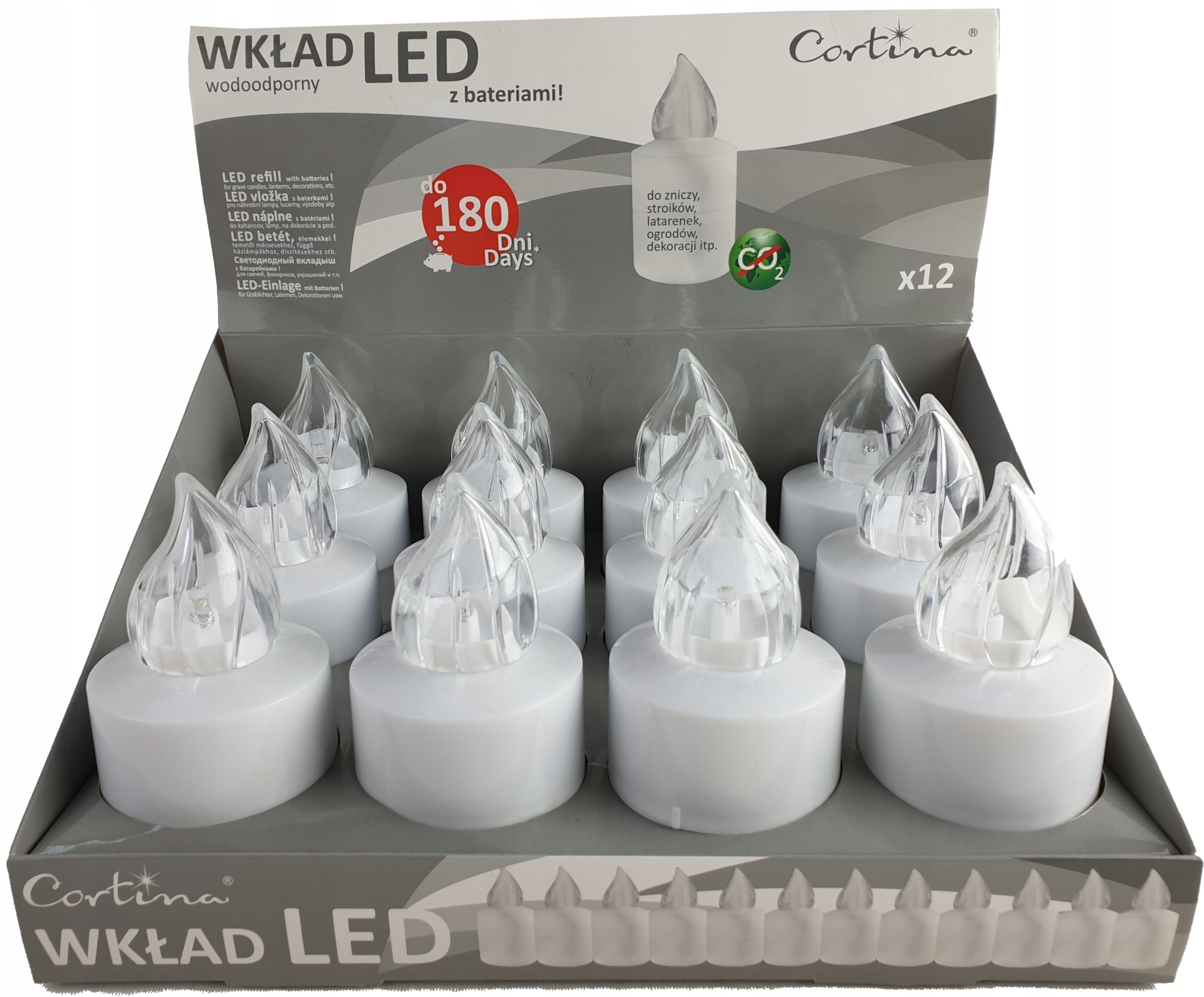 

Wkłady Led do Zniczy 180 Dni 12 szt Białe R14