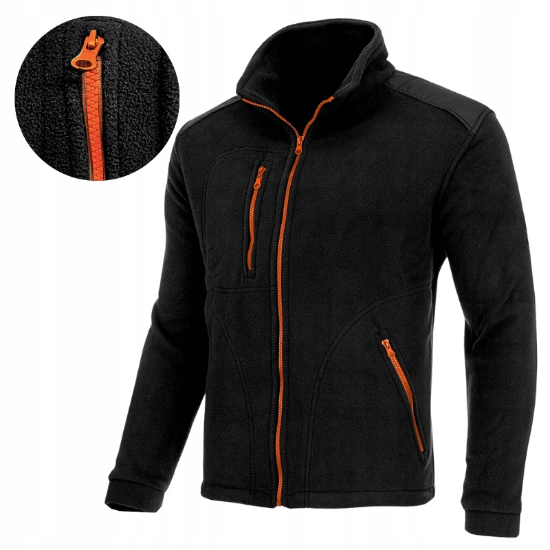 Polar Męski roboczy bluza męska polarowa czarna Ciepła Wzmocniona