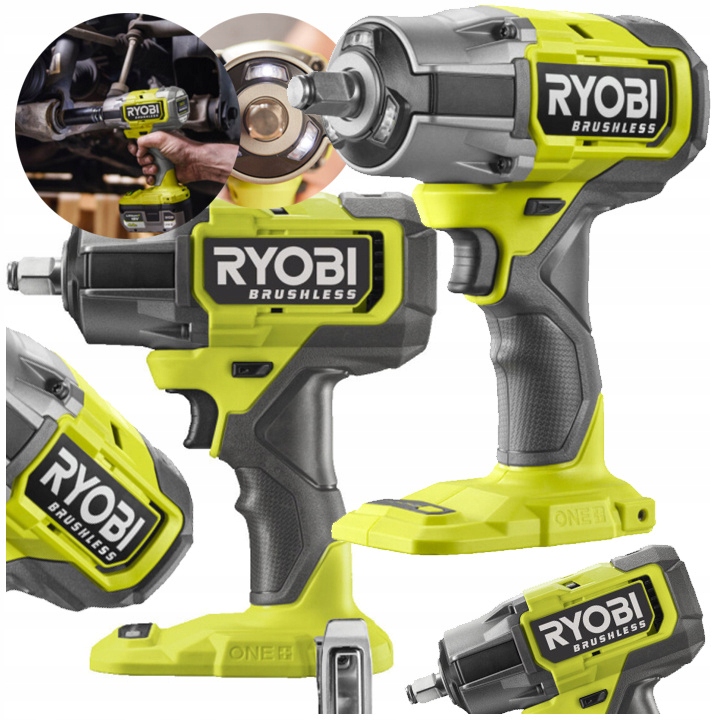 Bezszczotkowy klucz udarowy akumulatorowy zakrętarka led Ryobi RIW18BL-0