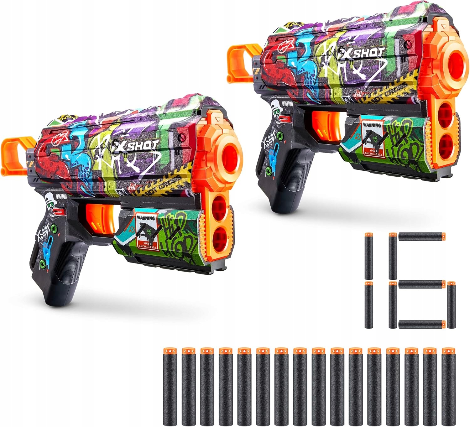 X-Shot Skins Flux Graffiti 2 sztuki 16 rzutek piankowych Air Pocket