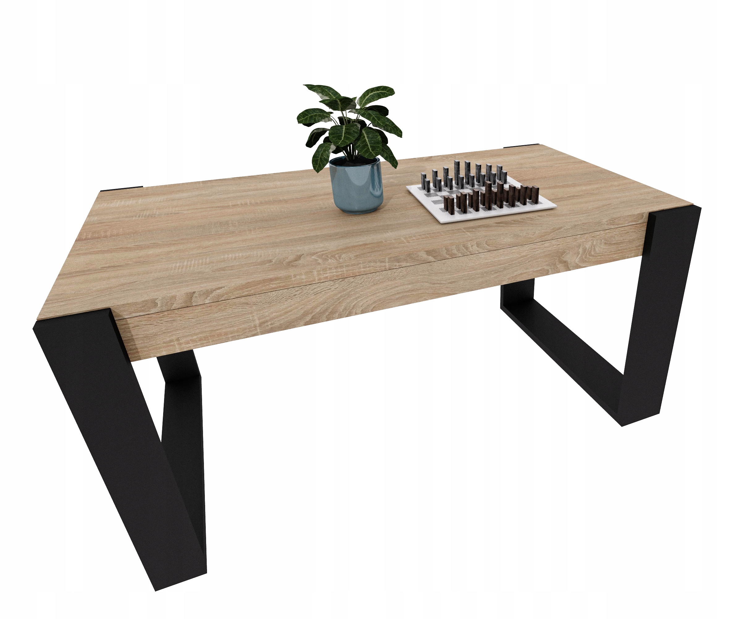 Konferenční stolek Karo II loftová lavice moderní dub sonoma