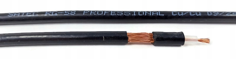 10× RG58 RG-58 Satec Professional cu/cu przewód koncentryczny 1m