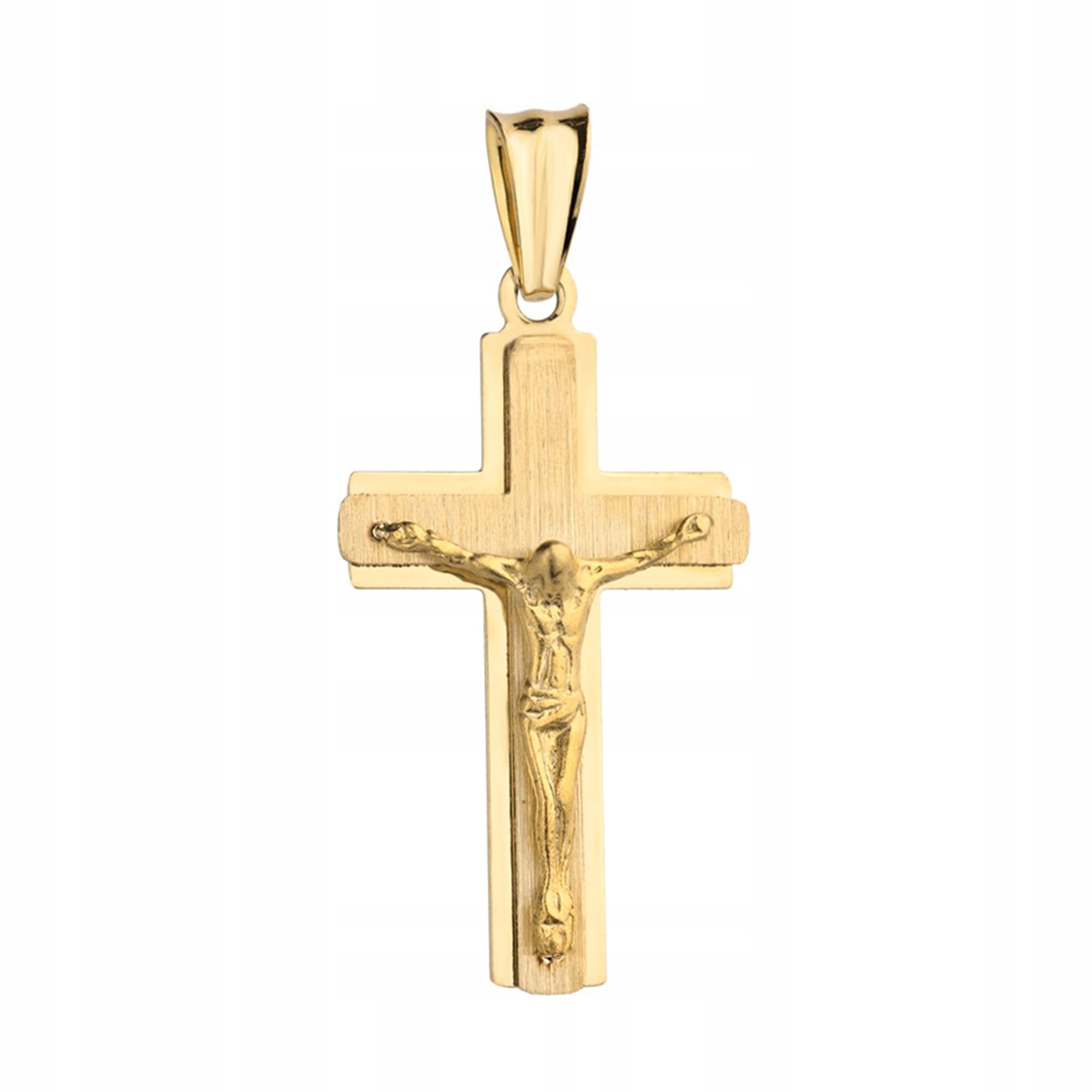 Zlatý Kříž s Ježíšem 585 Svaté Přijímání Křest 14k