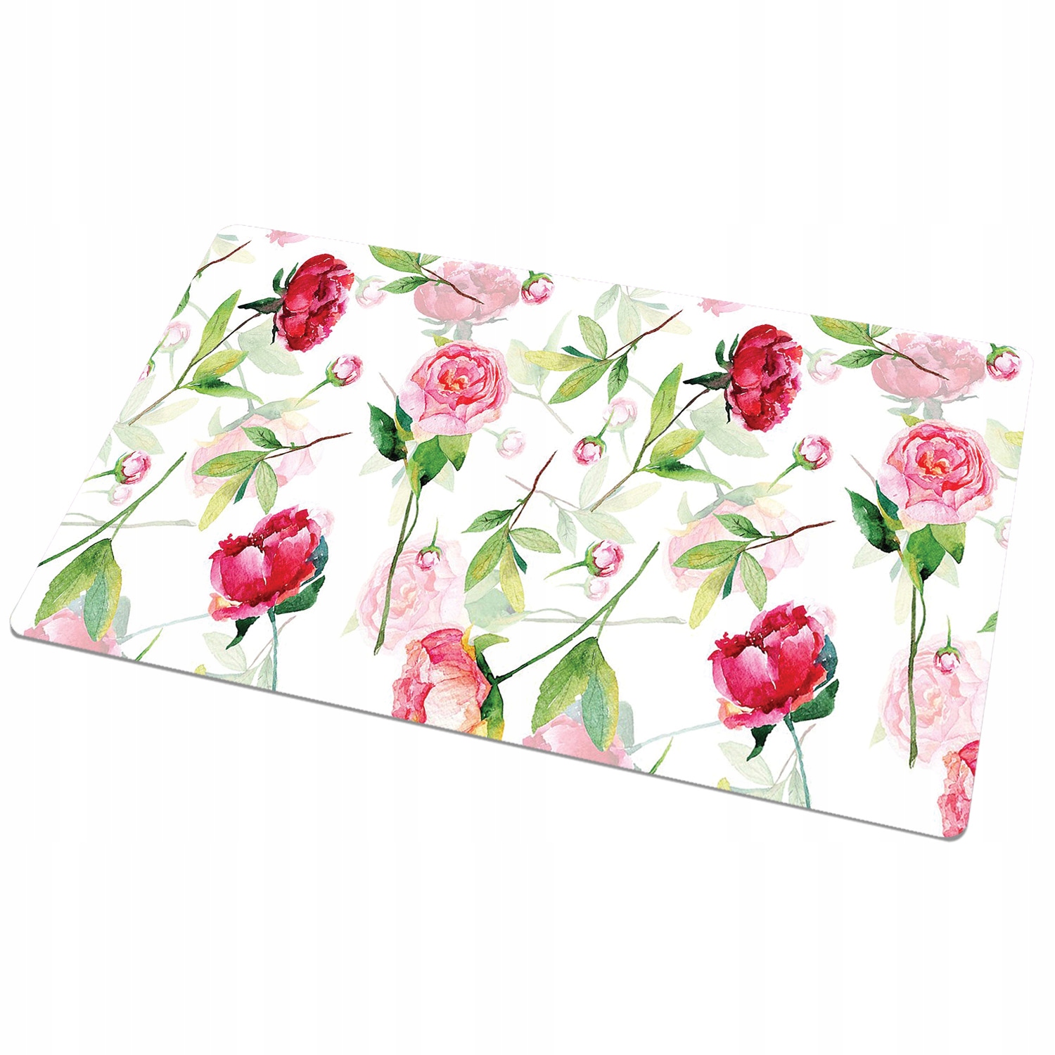 Modna Trwała mata 100x50 szkolna Czerwone kwiaty