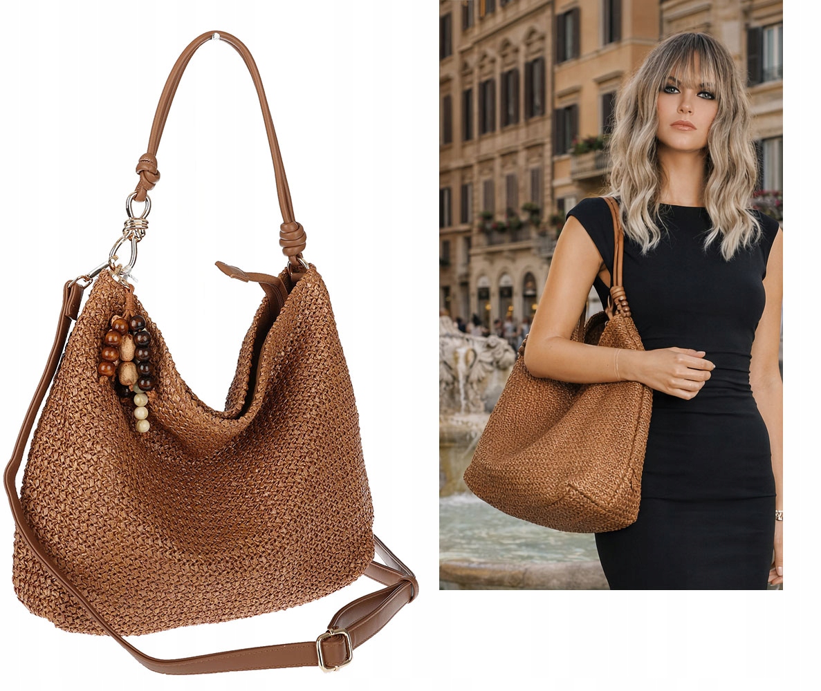Dámská taška Shopper Taška přes rameno velká A4 prostorná N3573 Hnědá