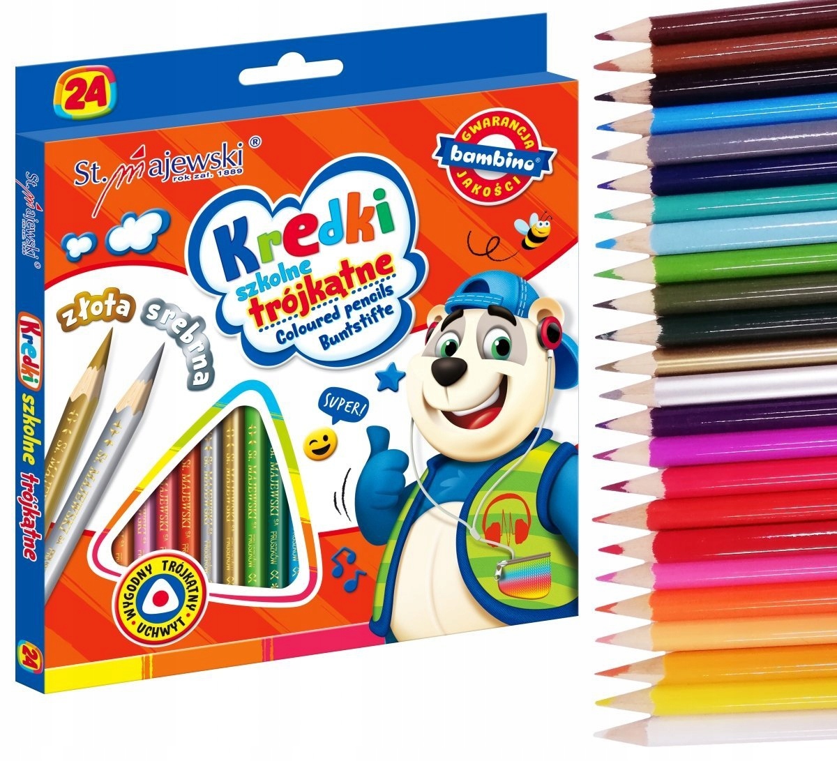 

Kredki ołówkowe trójkątne Bambino 24