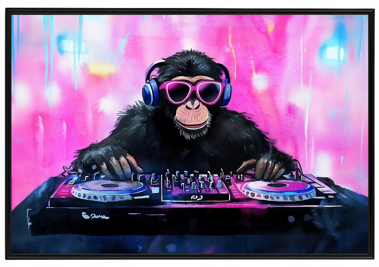 Plakát Rámeček Rámem, Párty, Hudba, Koncert, Dj, Opice, Šimpanz 60x40