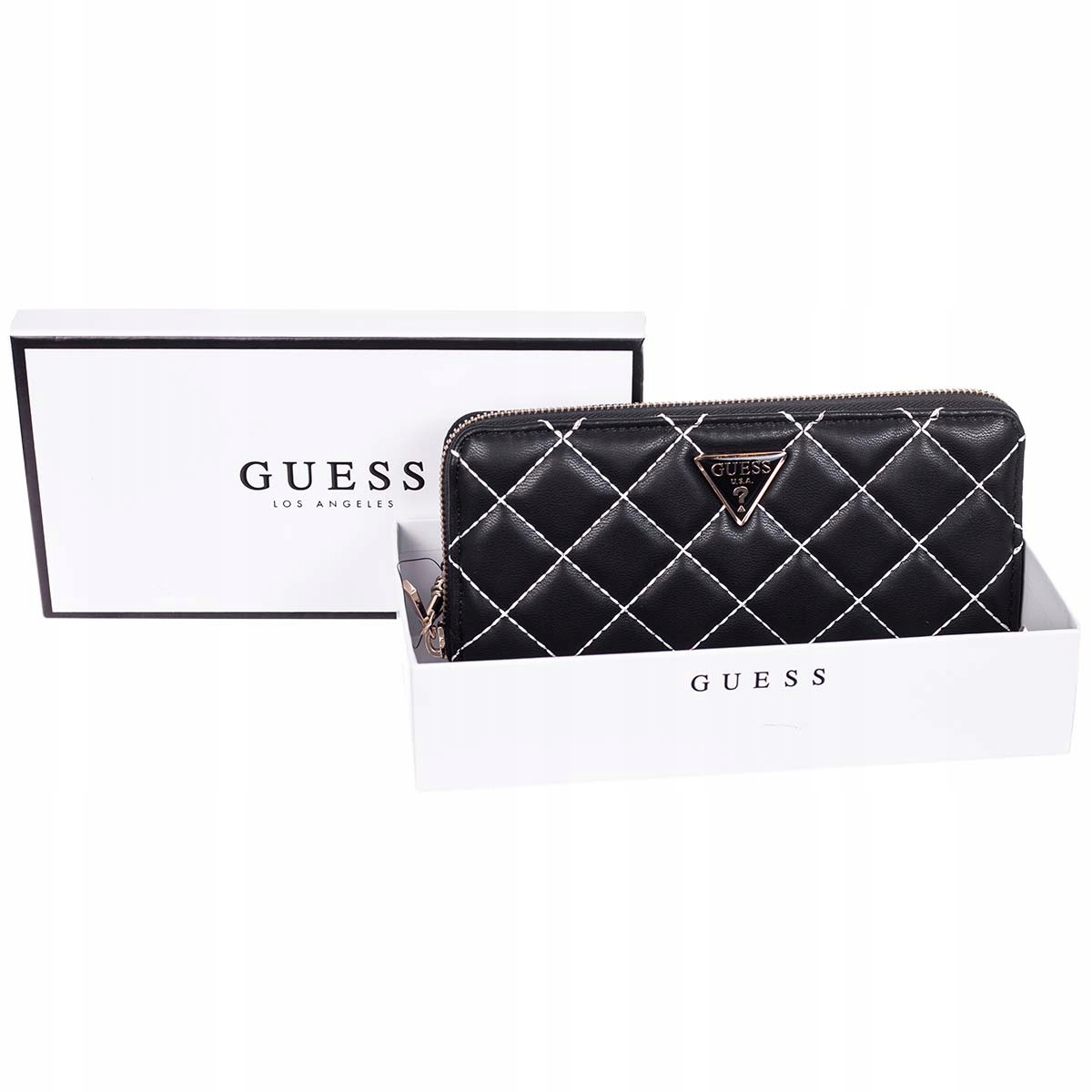 

Guess Portfel Damski Cessily Slg Large Zip Black