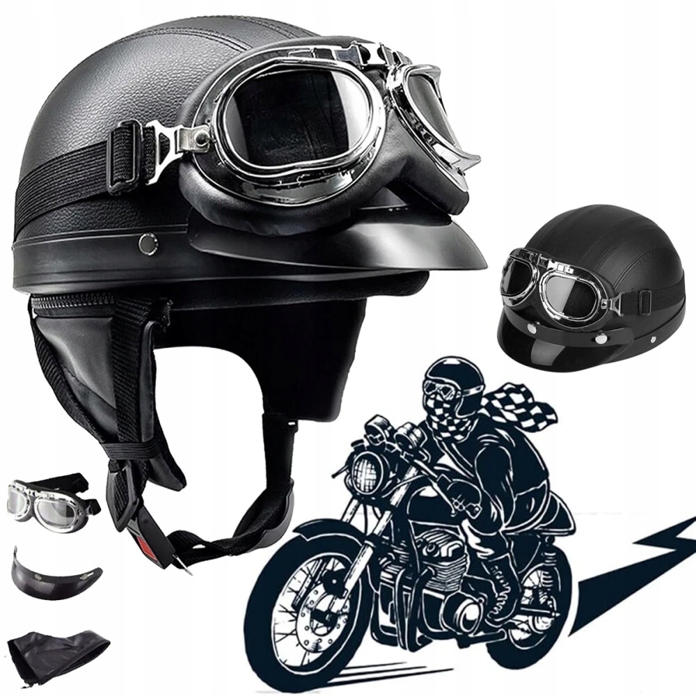 Kask Motocyklowy Dla Mężczyzn I Kobiet, Retro Kask Skuterowy I Motocykl