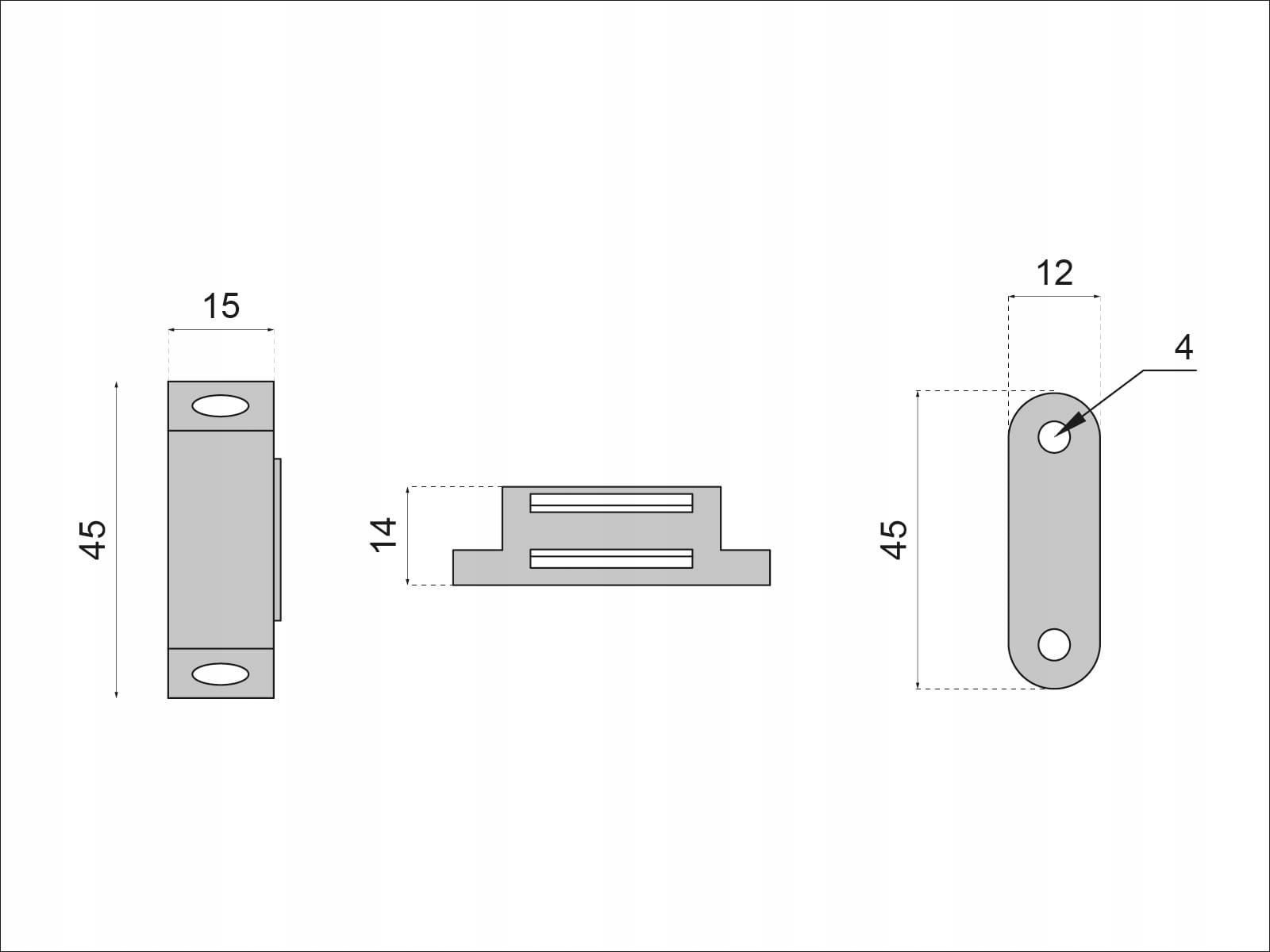 MAGNES MEBLOWY ZATRZASK MAGNETYCZNY CZARNY 4 SZT. + WKRĘTY Kod producenta AT361