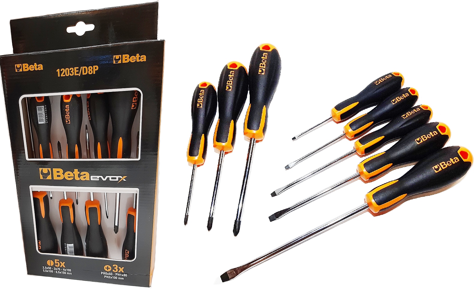 

Komplet wkrętaki śrubokręty Beta 1203E/D8P 8szt.