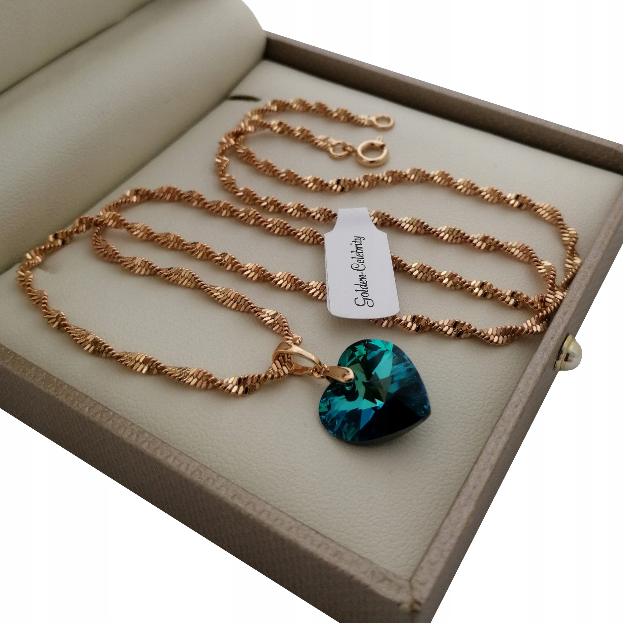 

Złoty Naszyjnik Serce Swarovski 18K