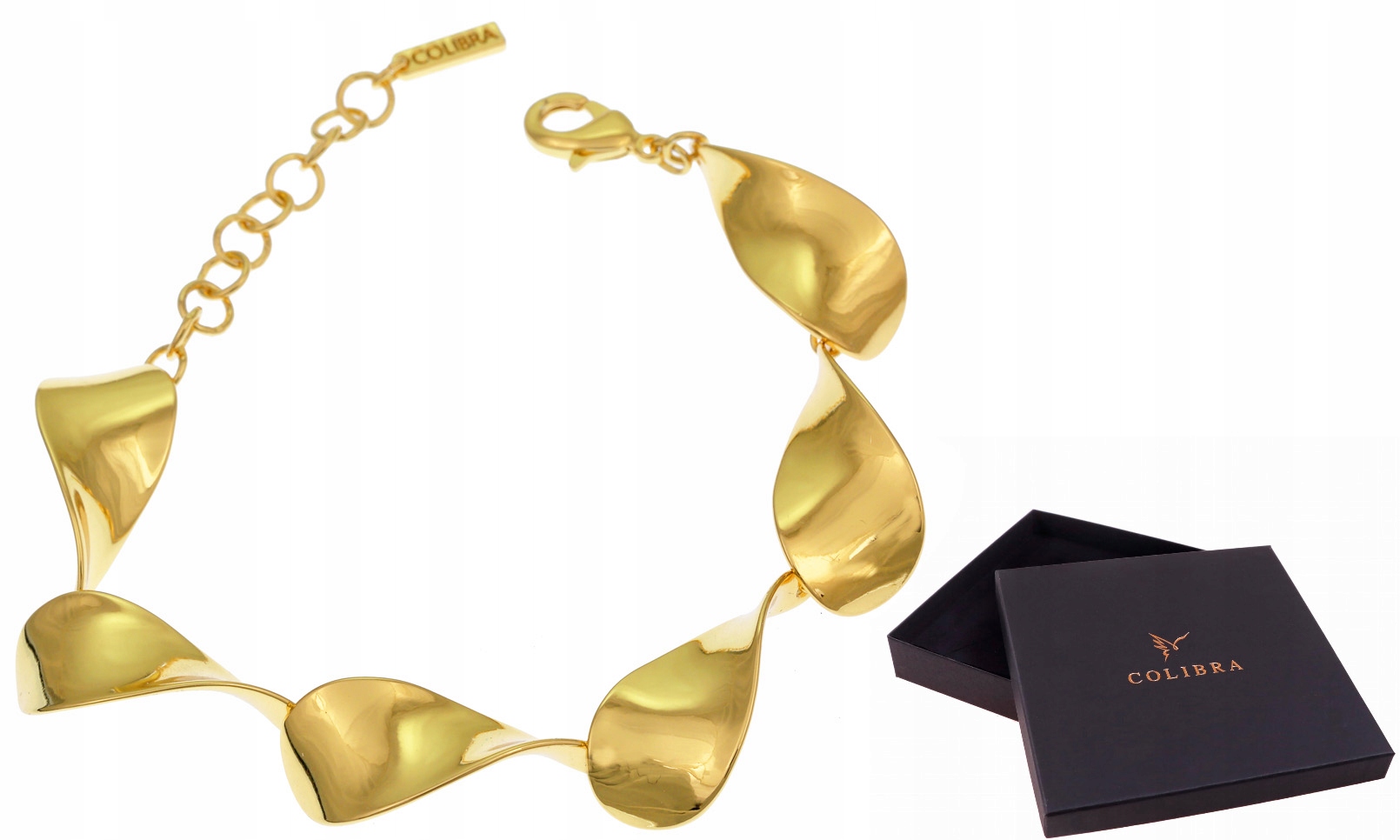 Elegantní Náramek Zlatá Finezivní Široká Originální Šperky Colibra