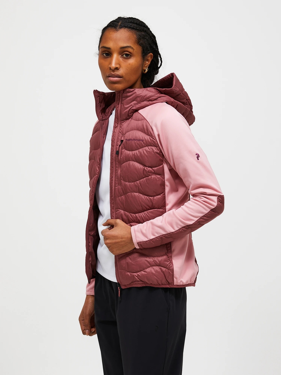 Peak Performance Dámská bunda Helium Down Hybrid Hood Wild Rouge M