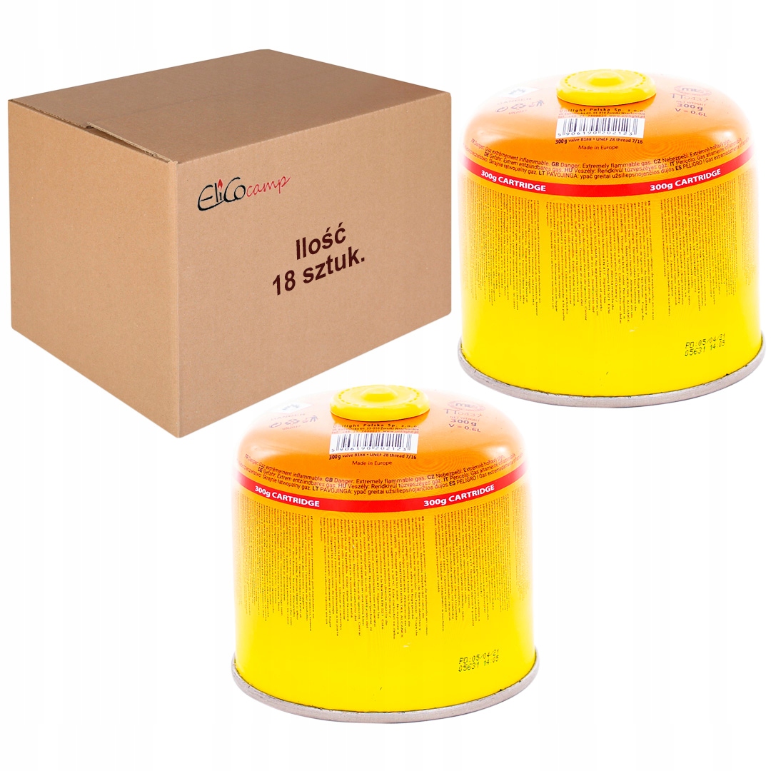 18 x plynová náplň hořák sporák 300 ml Elicocamp