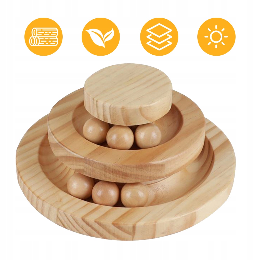 Interaktivní hračka pro kočky vyrobená ze dřeva