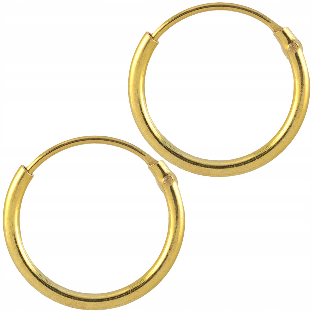 

Kolczyki koła kółka złocone 12 mm srebro 925