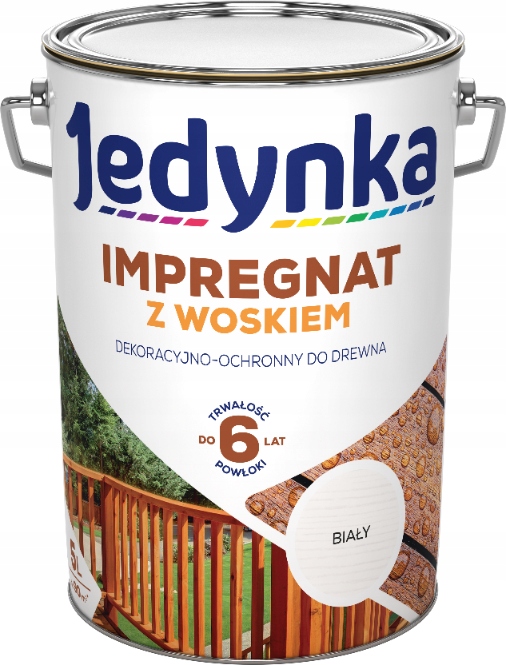 Jedynka Impregnat z woskiem do drewna biały 5L Zabezpiecza Przed Uv