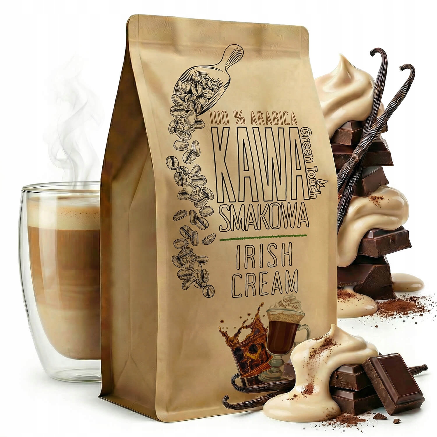 Kawa mielona smakowa Irish Cream 1 kg o smaku kremu irlandzkiego