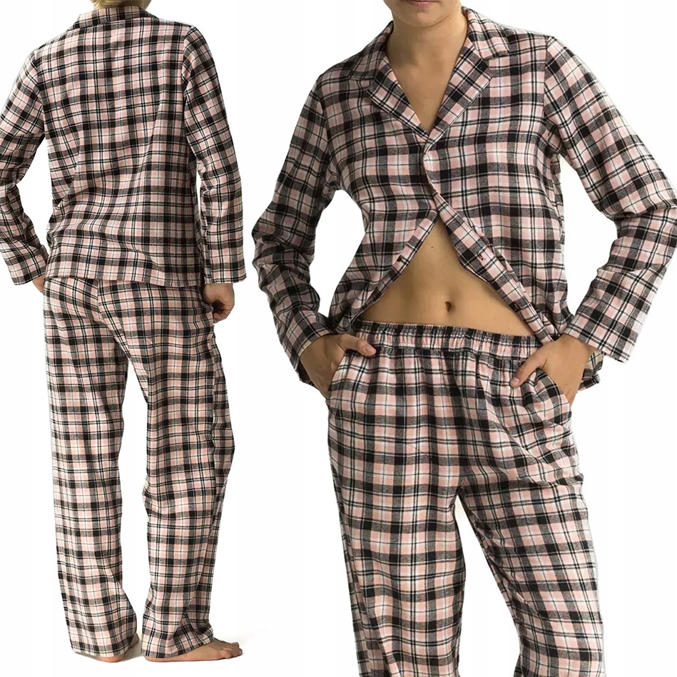 Atlantic NLP-486 dámské kostkované pyžamo s dlouhým rukávem 100% Bavlna XXL