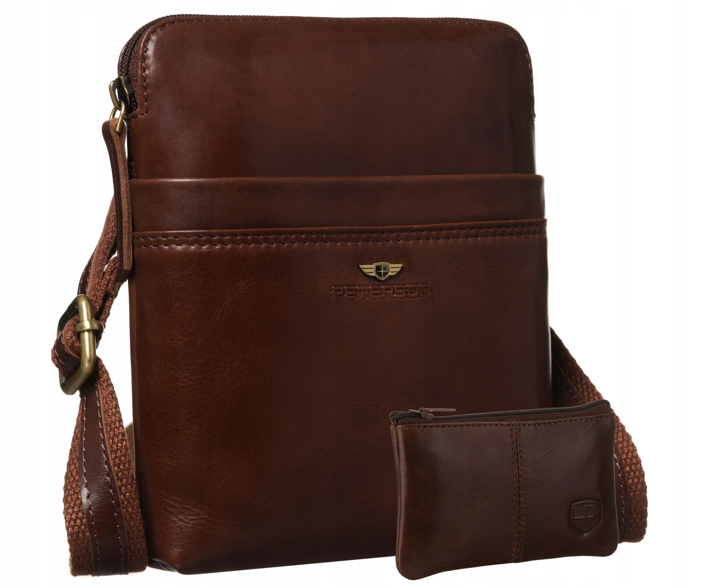 Kabelka Přes Rameno pánská taška Peterson přes rameno z přírodní kůže