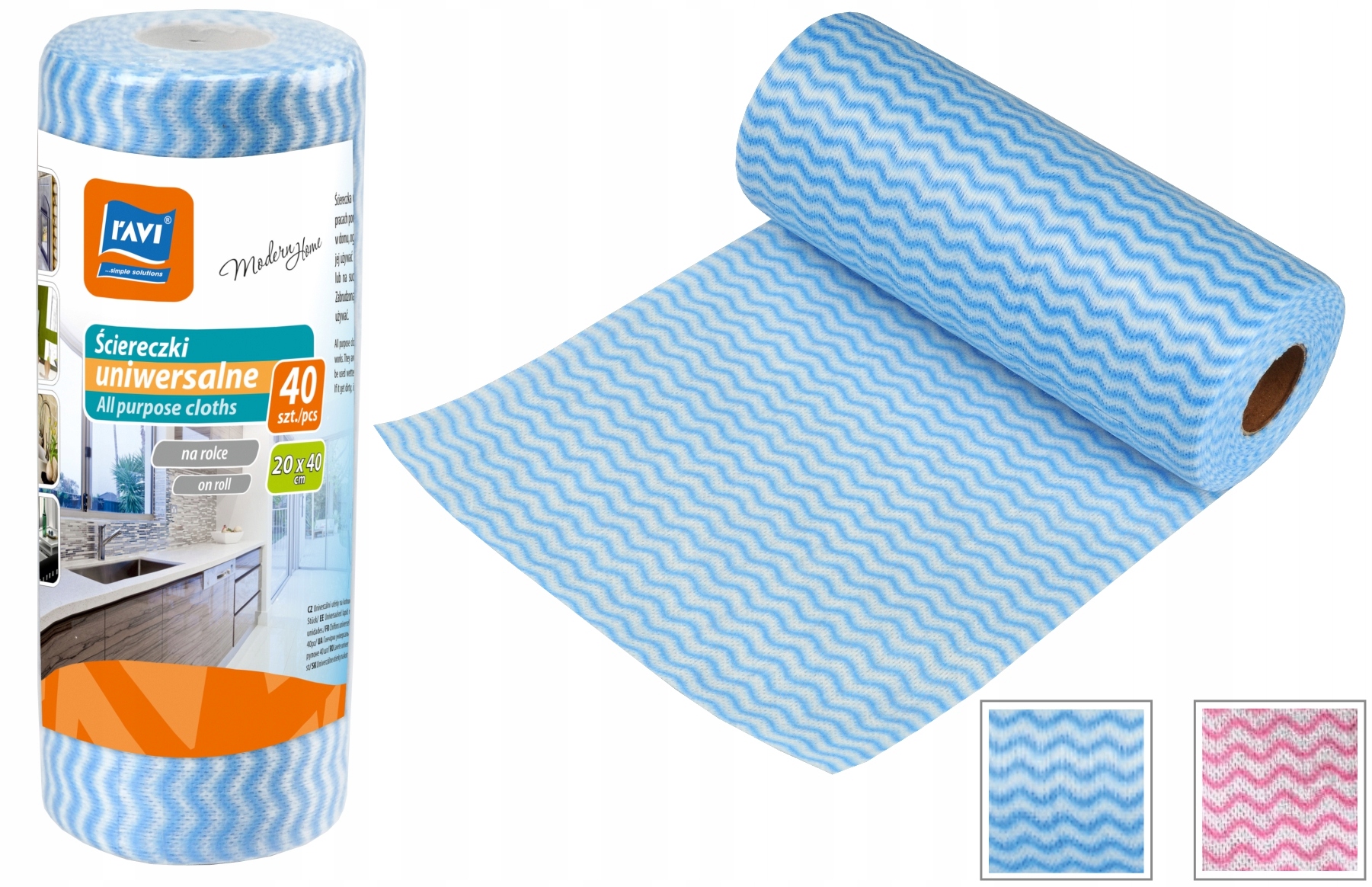 

Ściereczki uniwersalne na rolce 20x40 40sz ścierki