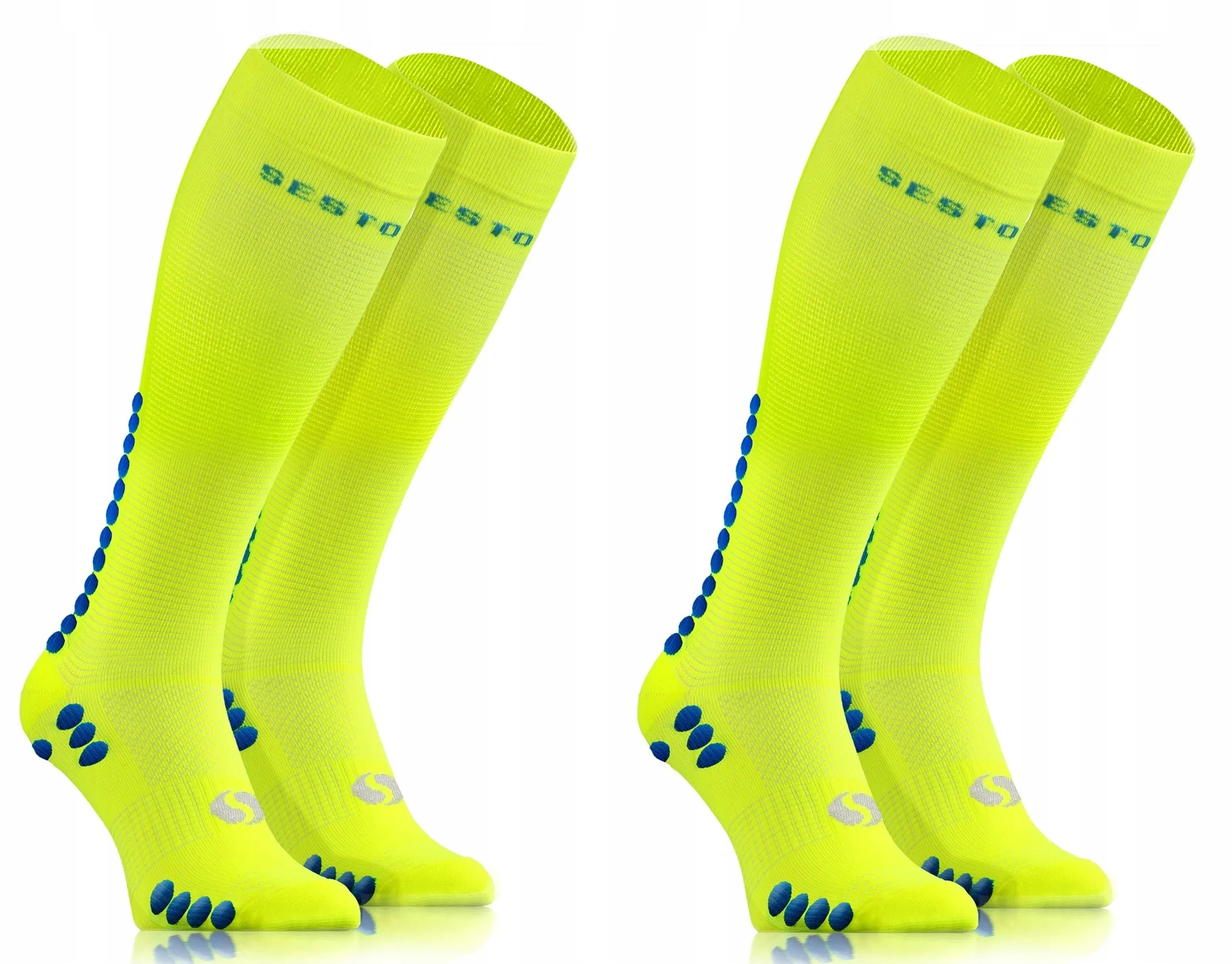 Sesto Senso 2-pak skarpety do biegania kompresyjne unisex SKB12 żółte 43-46