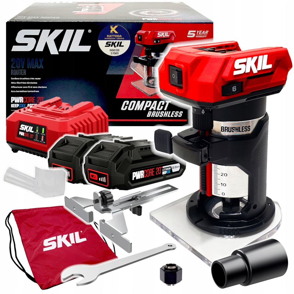 Akumulatorowa frezarka krawędziowa 20V Skil 3170 2x2.0Ah