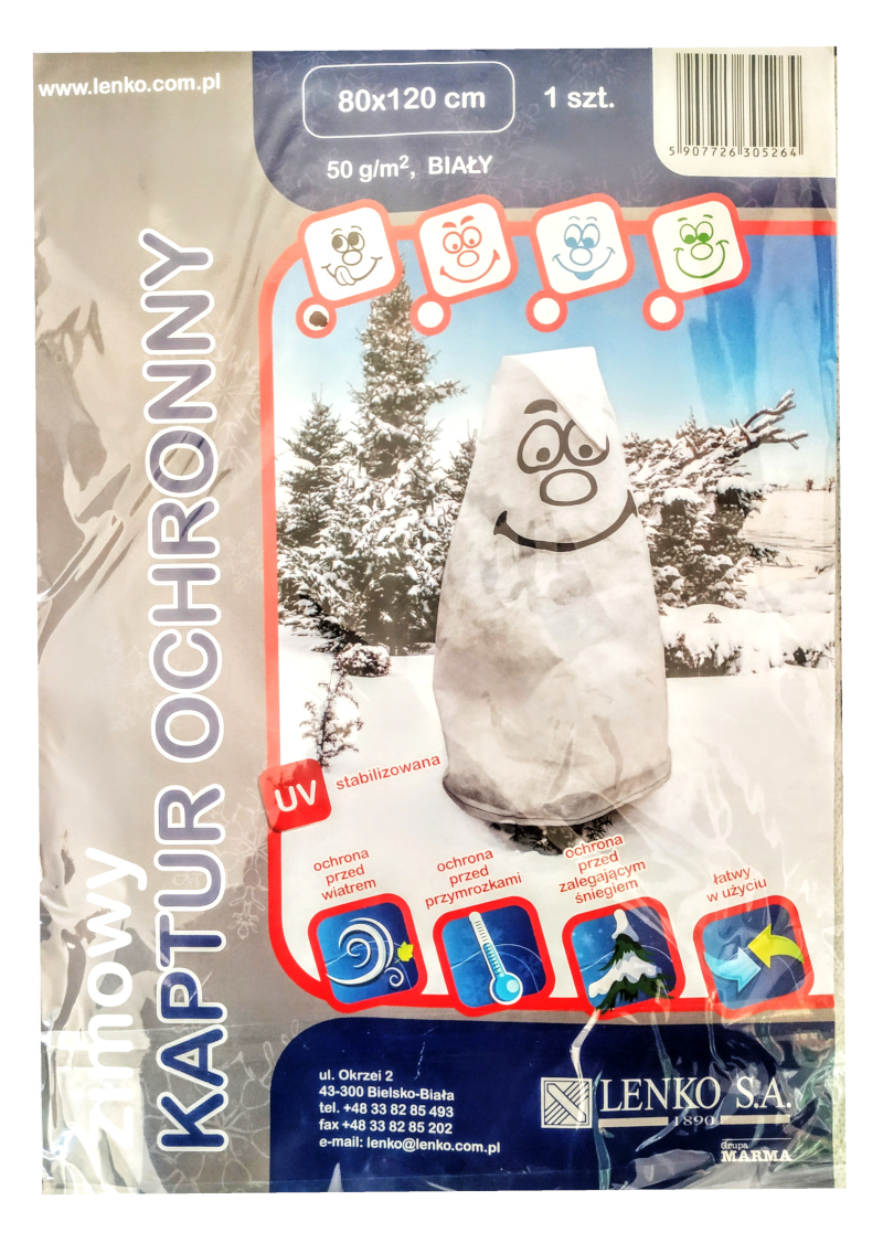 

Zimowy Kaptur Ochronny Biały 50g/m 80x120 cm