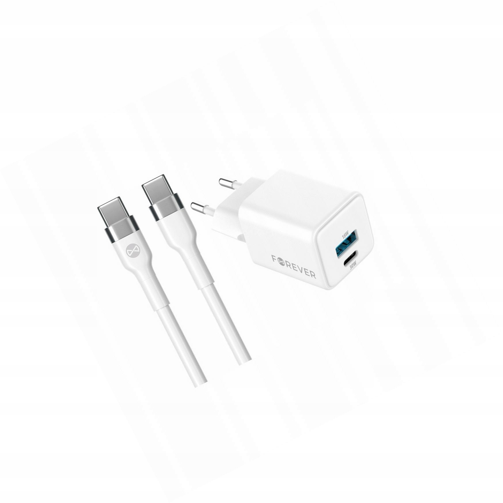 Szybka ładowarka GaN 30W 2 wejścia Usb i Usb-c z kablem do Huawei Mate 20