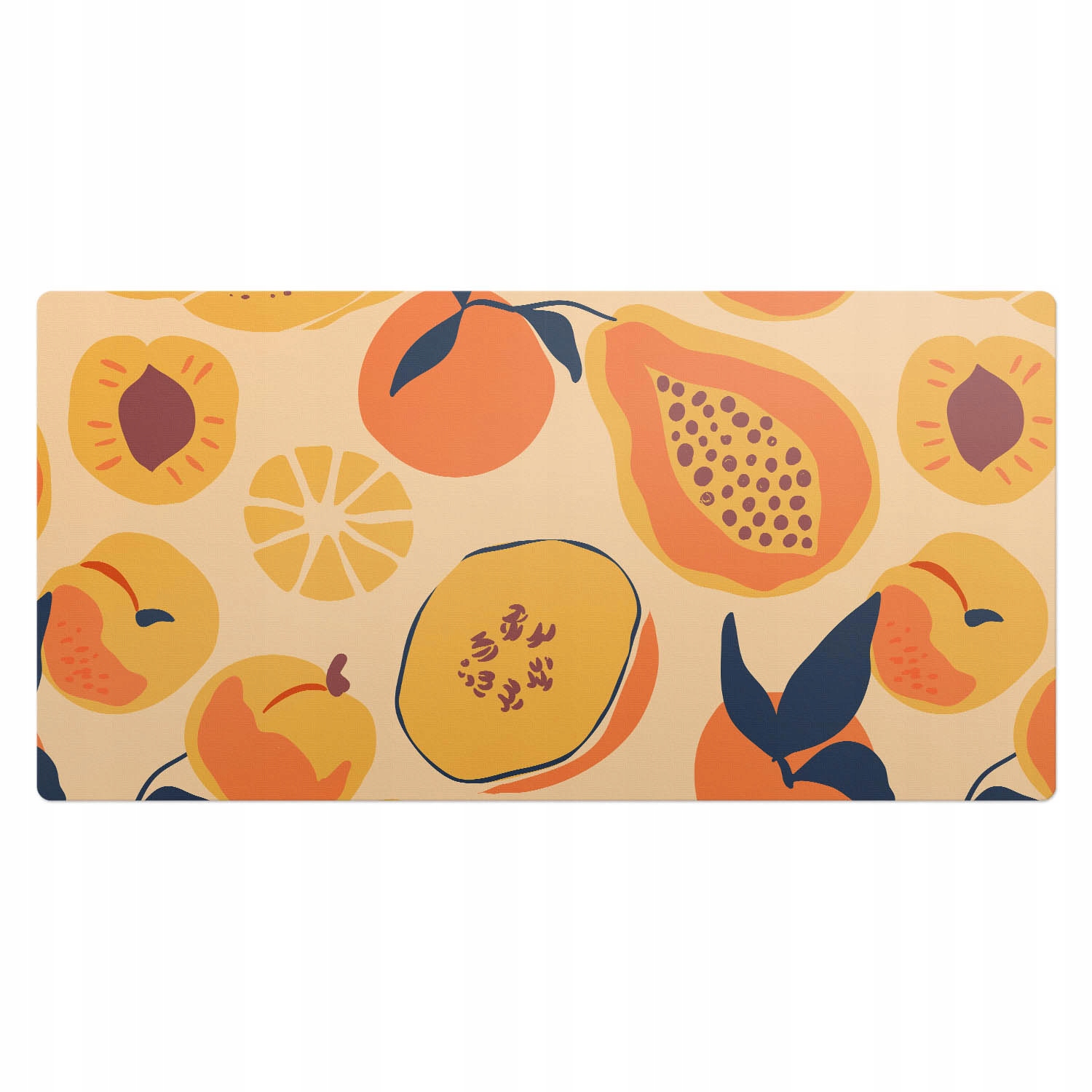 Vinylová ochranná podložka na pracovní místo Retro vzor ovoce 100x50 cm