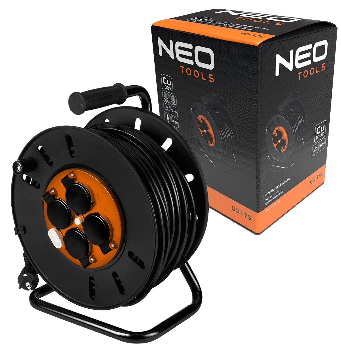Przedłużacz bębnowy 50m 3x2.5mm2 Neo