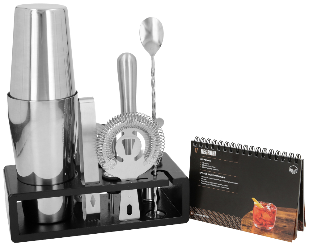 ZESTAW BARMAŃSKI DO DRINKÓW STOJAK 11 el Z KSIĄŻKĄ EAN (GTIN) 5904083561081