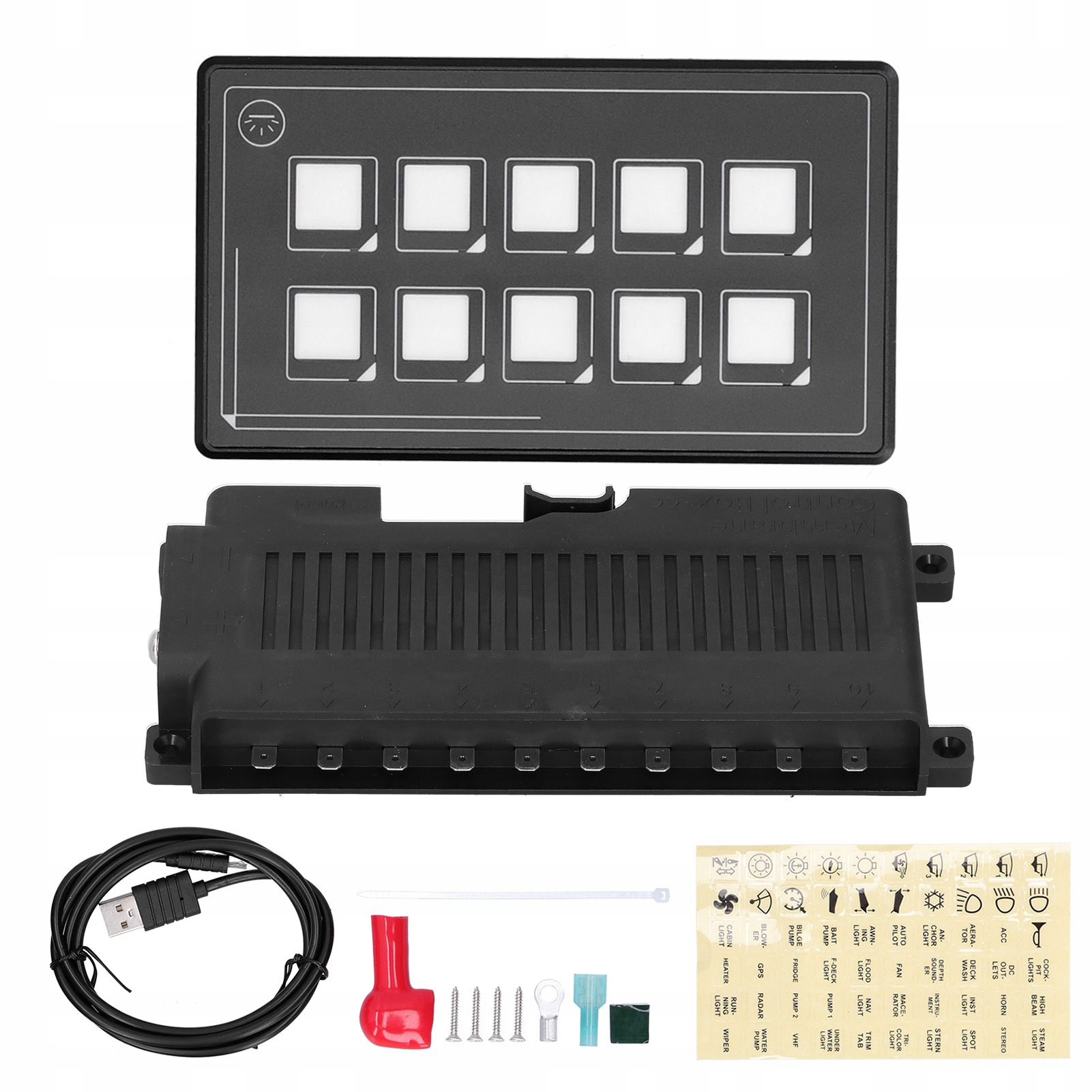 Panel Prepínačov Ovládania Membrány 10PLED Pptc Pre Lode Rv