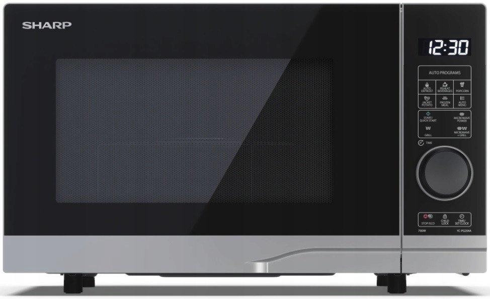 Kuchenka mikrofalowa wolnostojąca Sharp YC-PG204AE-S funkcja grilla