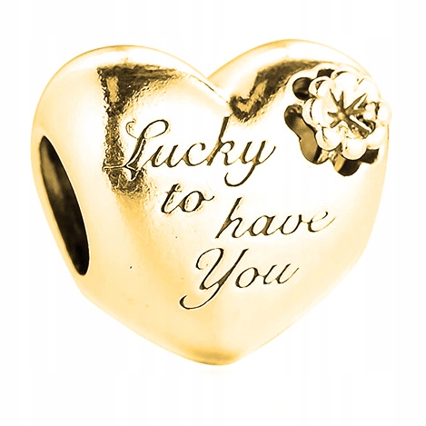 Zlatý Charms Srdce Mom Nejlepší maminka Den matek pro maminku Stříbro 925