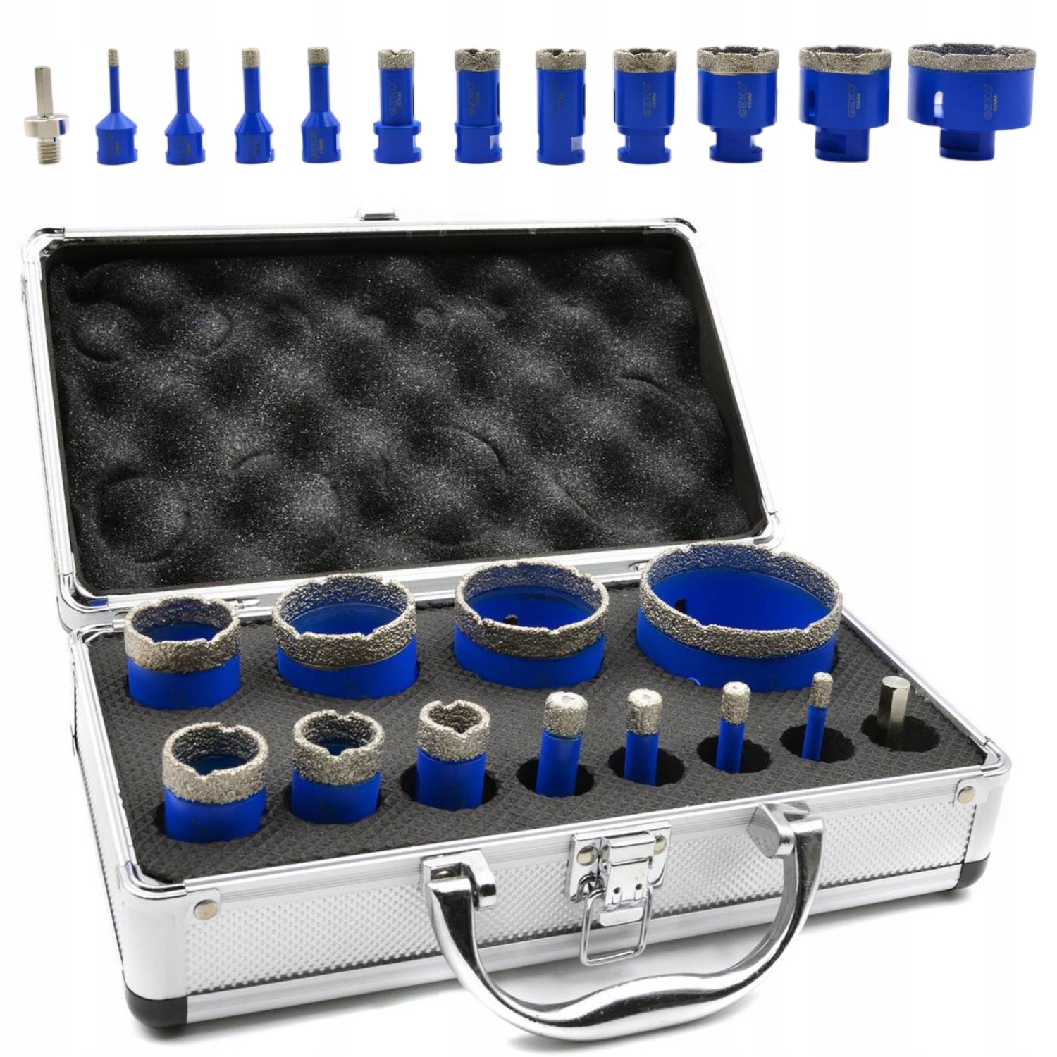Zestaw koron koronek otwornic do gresu ceramiki 6-68mm 13el. walizka