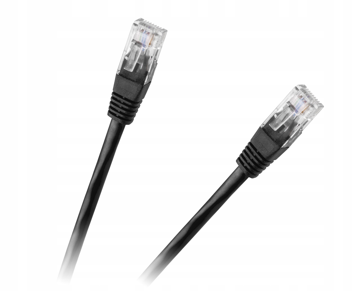 Patchcord kabel Utp 8c wtyk- wtyk 3,0m Cca czarny cat. 6e Lechpol