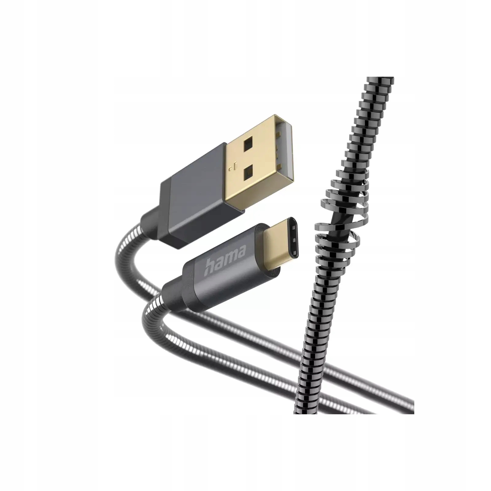 Hama Metalowy kabel Usb 1.5 m Usb A Usb C Antracyt