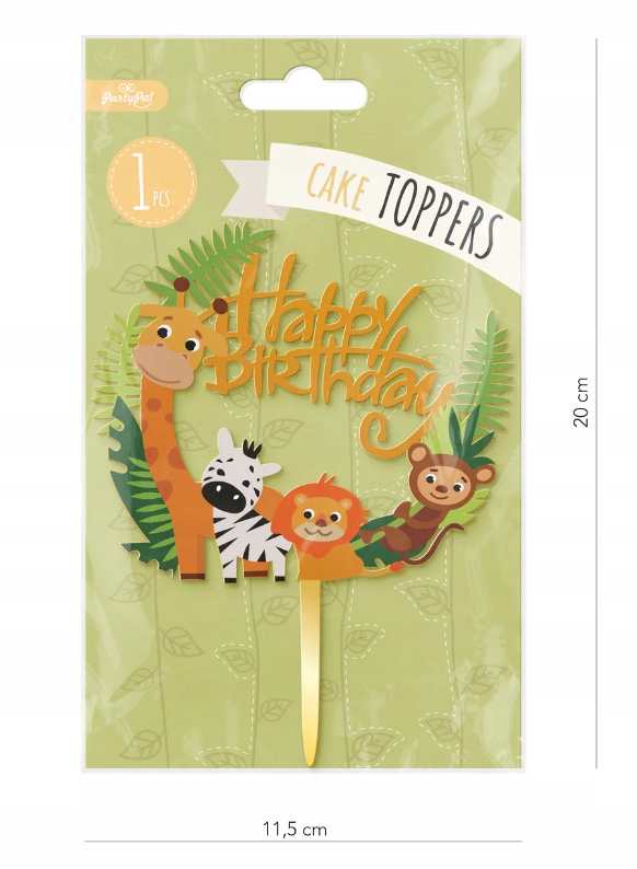 Topper HAPPY BIRTHDAY piker zwierzątka baner tort EAN (GTIN) 5905215304286