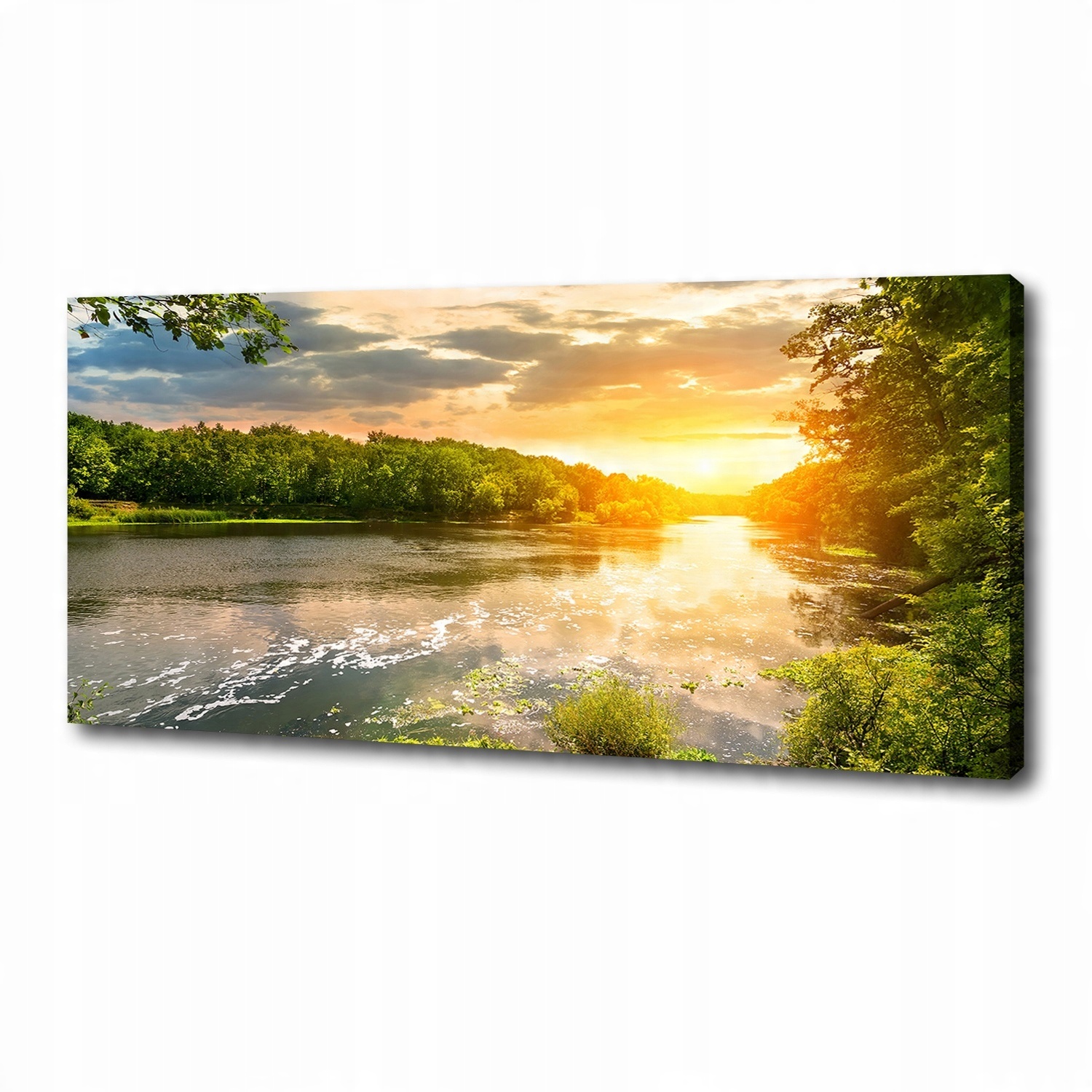 

Foto obraz na płótnie Zmierzch nad rzeką 125x50 cm