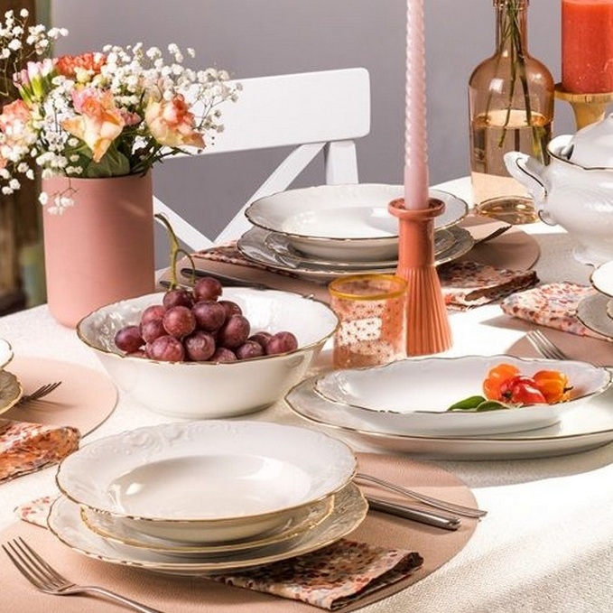 3617 Serwis Obiadowy 6/22 Ivory Fryderyka Porcelana Chodzież